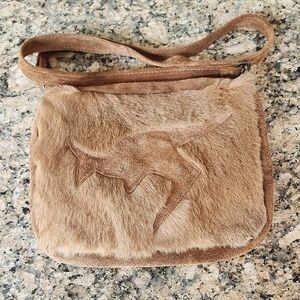 Brown Kangaroo Fur Crossbody Bag